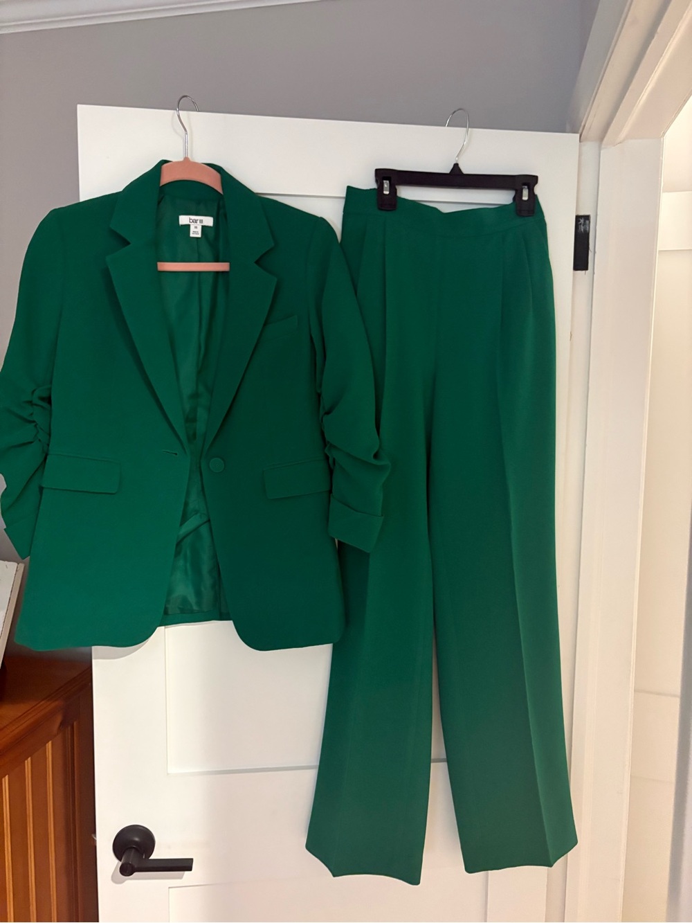 Bar III Emerald Green Tailored Blazer & Wide-Leg Pants